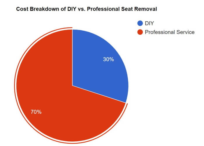 visual chart (2) cost breakdown of diy vs. professional seat removal