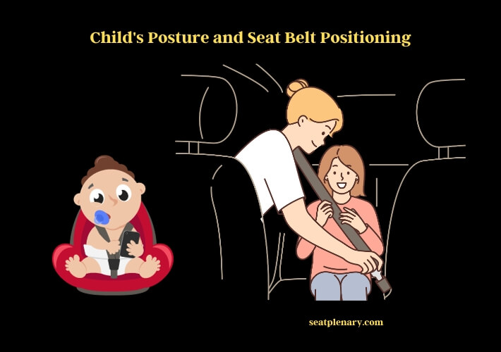 child's posture and seat belt positioning