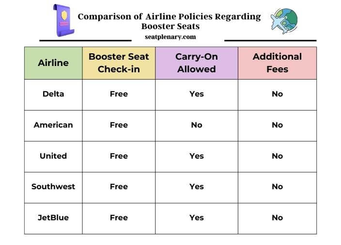 infographic (1) comparison of airline policies regarding booster seats